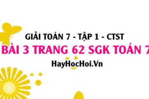 Giải bài 3 trang 62 Toán 7 Tập 1 SGK Chân trời sáng tạo